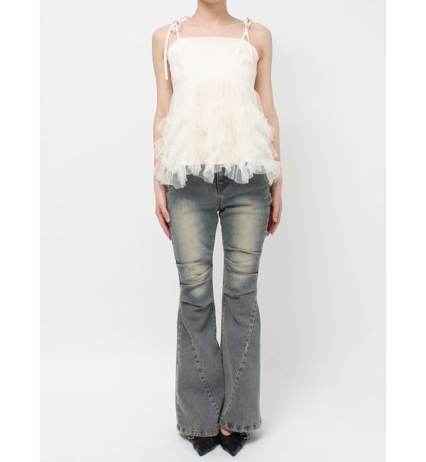 RESEXXY「チュールフリルペプラムキャミトップス」|キャミソール|