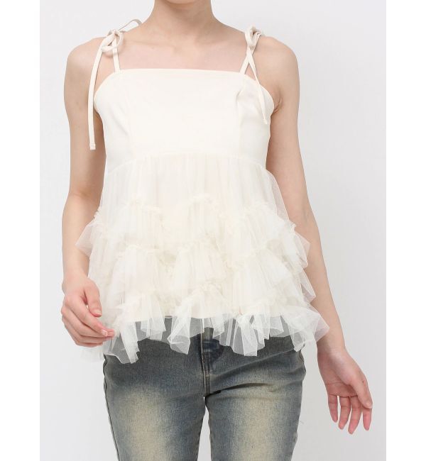RESEXXY「チュールフリルペプラムキャミトップス」|キャミソール|