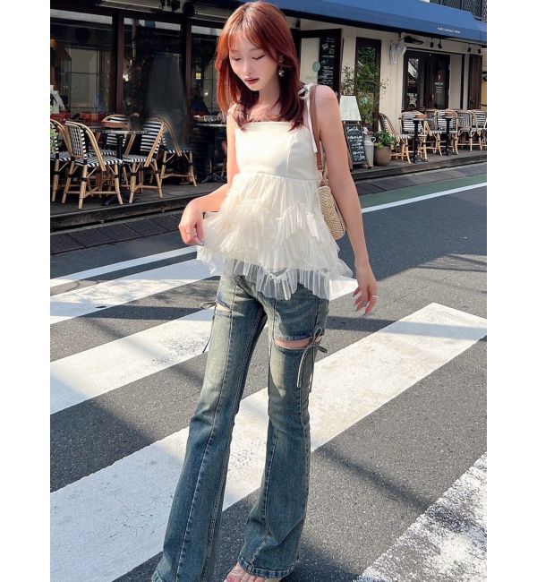 RESEXXY「チュールフリルペプラムキャミトップス」|キャミソール|