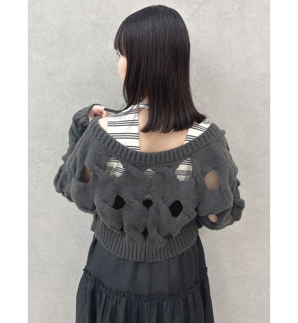 dazzlin「スリットケーブルニットカーディガン」|カーディガン|