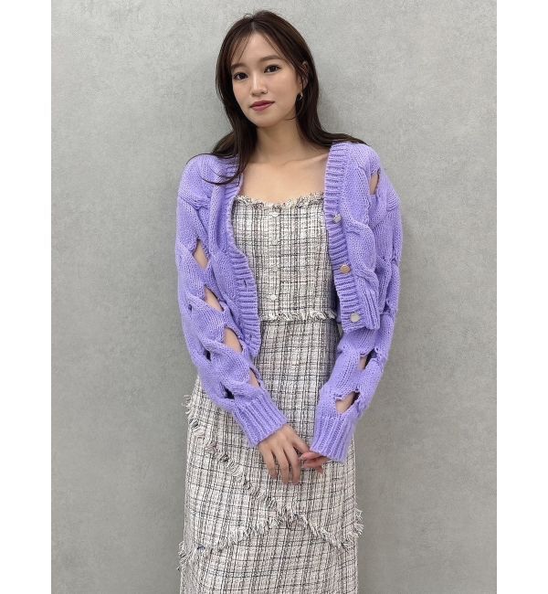 dazzlin「スリットケーブルニットカーディガン」|カーディガン|
