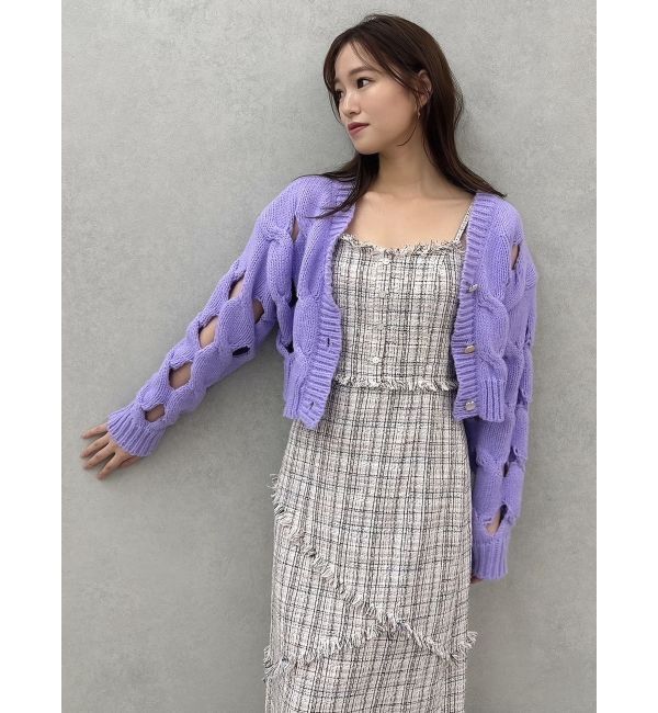 dazzlin「スリットケーブルニットカーディガン」|カーディガン|