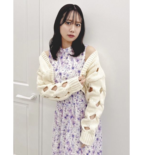 dazzlin「スリットケーブルニットカーディガン」|カーディガン|