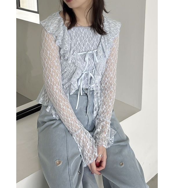 dazzlin「ラッフルヘムレースアンサンブル」|Tシャツ・カットソー|