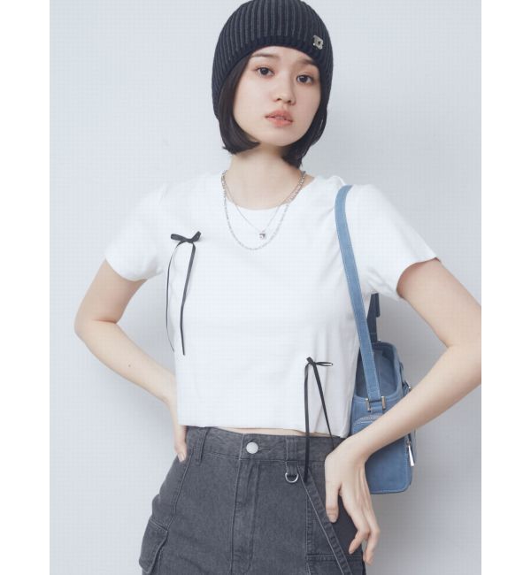 EMODA「ポイントリボンTシャツ」|Tシャツ・カットソー|