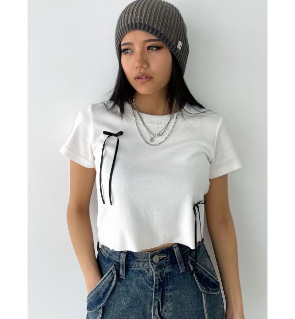 EMODA「ポイントリボンTシャツ」|Tシャツ・カットソー|