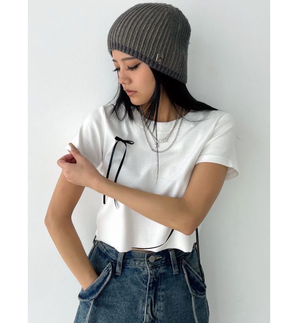 EMODA「ポイントリボンTシャツ」|Tシャツ・カットソー|