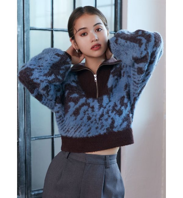 MURUA「ハーフジップフェザーニット」|ニット・セーター|