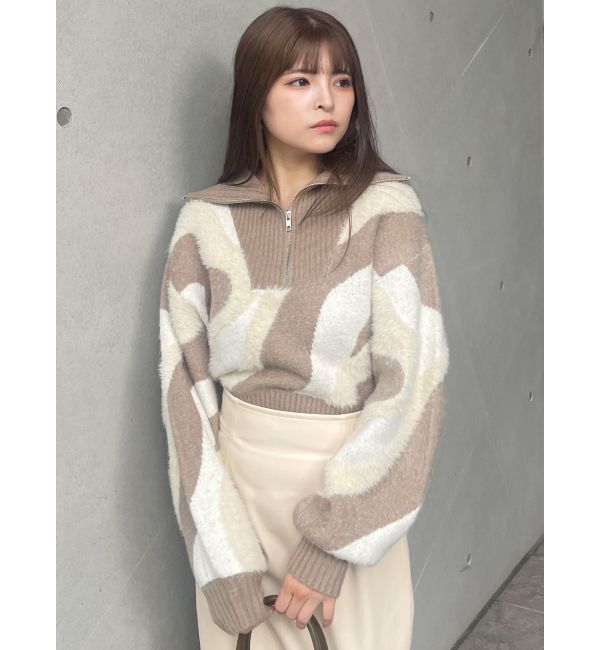 MURUA「ハーフジップフェザーニット」|ニット・セーター|