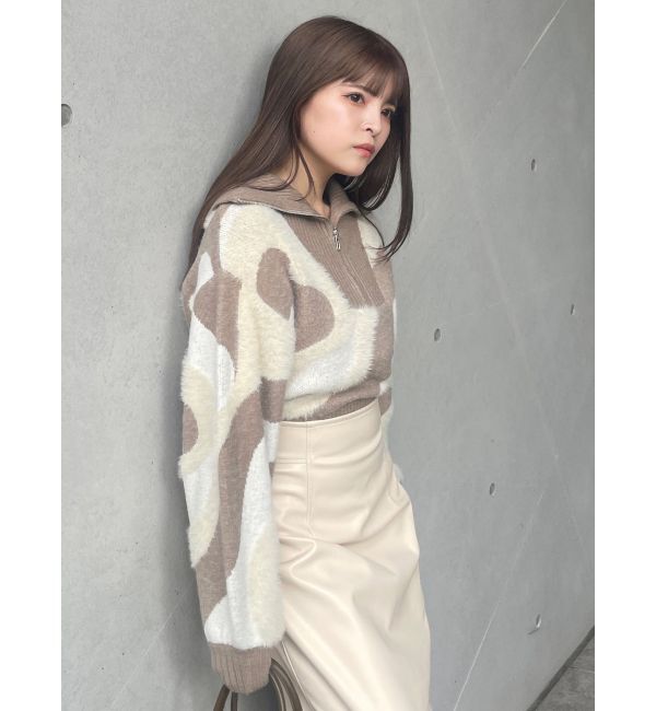 MURUA「ハーフジップフェザーニット」|ニット・セーター|