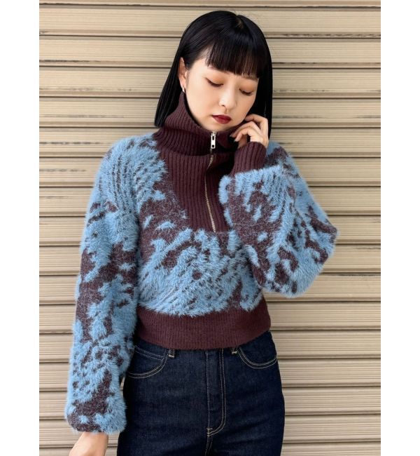 MURUA「ハーフジップフェザーニット」|ニット・セーター|