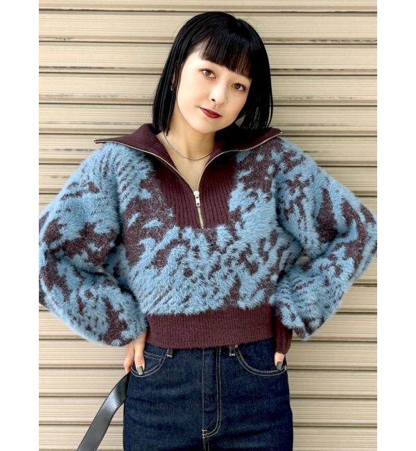 MURUA「ハーフジップフェザーニット」|ニット・セーター|