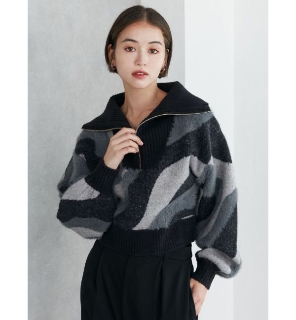 MURUA「ハーフジップフェザーニット」|ニット・セーター|