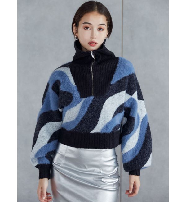 MURUA「ハーフジップフェザーニット」|ニット・セーター|