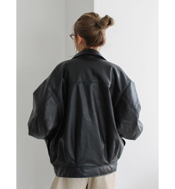 Ungrid「ポケットデザインフェイクレザーブルゾン」|ブルゾン・スタジャン|