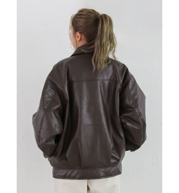 Ungrid「ポケットデザインフェイクレザーブルゾン」|ブルゾン・スタジャン|