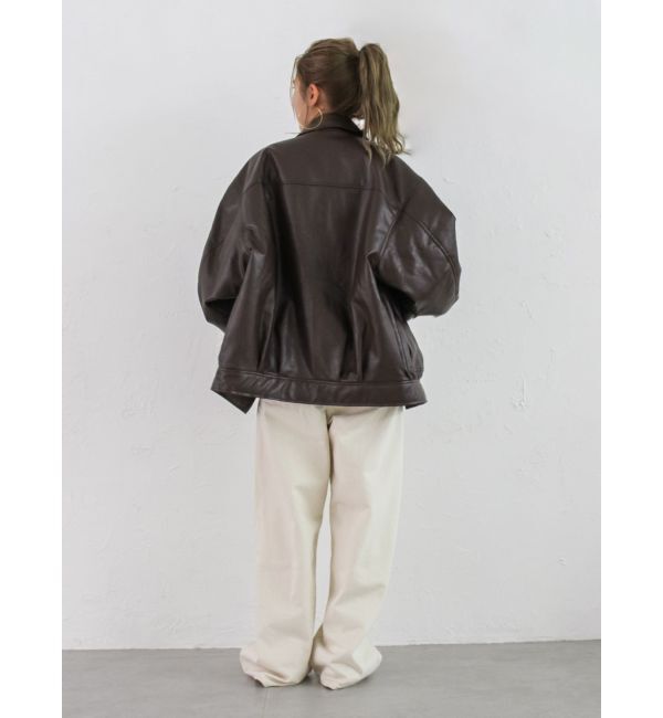 Ungrid「ポケットデザインフェイクレザーブルゾン」|ブルゾン・スタジャン|