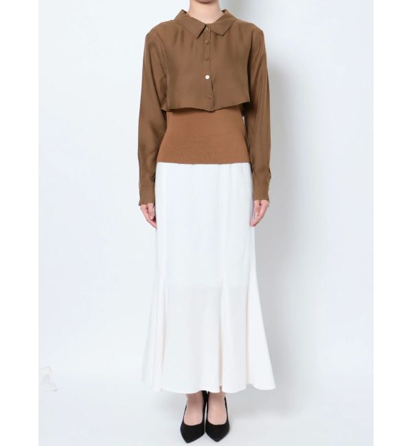 LAGUNAMOON「シャツドッキングニットプルオーバー」|ニット・セーター|