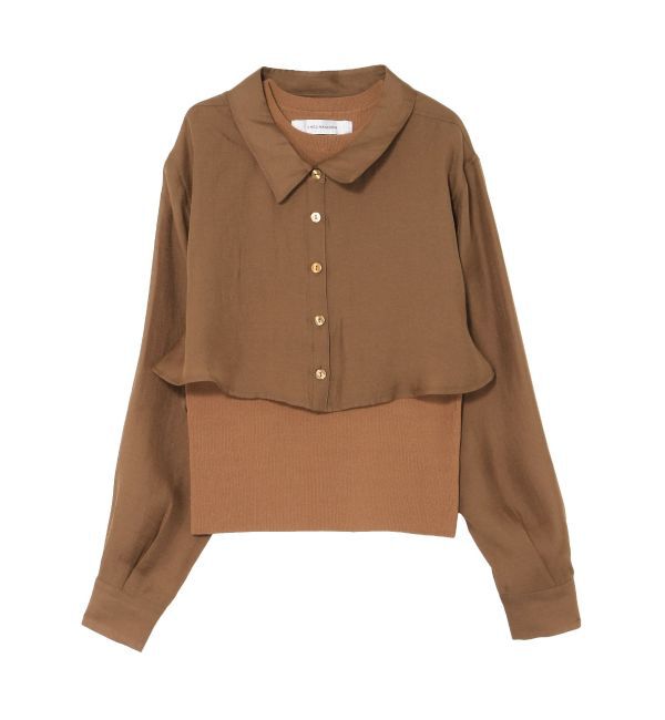 LAGUNAMOON「シャツドッキングニットプルオーバー」|ニット・セーター|