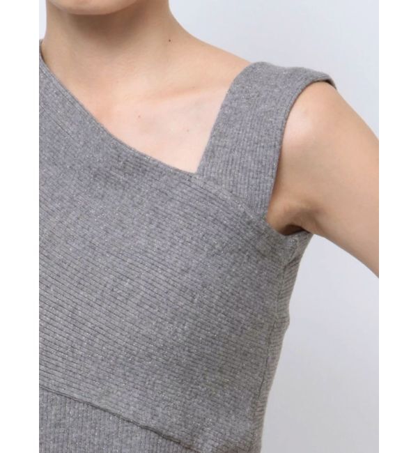 LAGUNAMOON「アシンメトリーラメブレンドニットワンピース」|ワンピース|