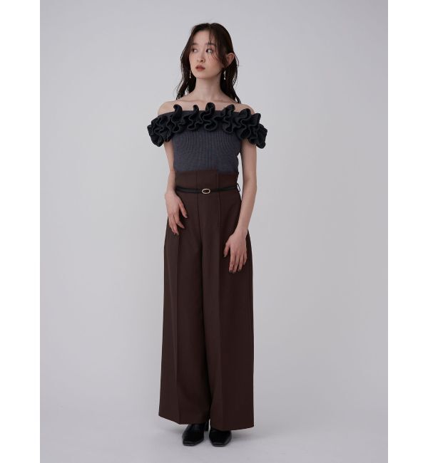 LAGUNAMOON「デコラフリルオフショルニットプルオーバー」|ニット・セーター|