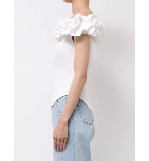 LAGUNAMOON「デコラフリルオフショルニットプルオーバー」|ニット・セーター|