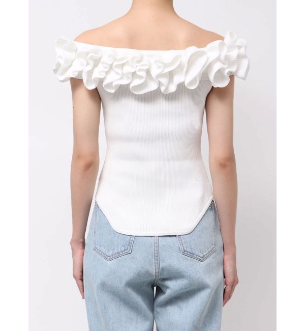 LAGUNAMOON「デコラフリルオフショルニットプルオーバー」|ニット・セーター|