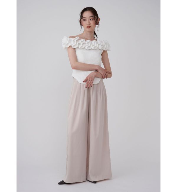 LAGUNAMOON「デコラフリルオフショルニットプルオーバー」|ニット・セーター|