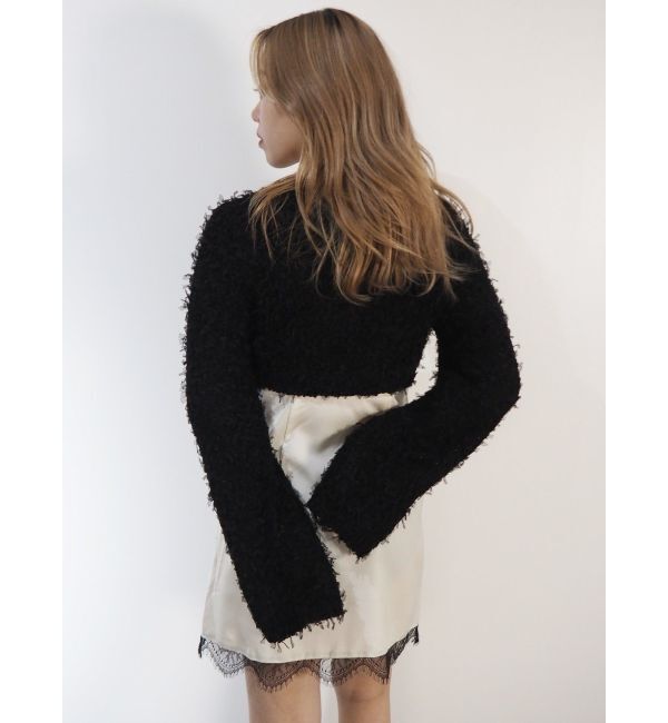 EVRIS「チュールミックスショートニットカーディガン」|ニット・セーター|