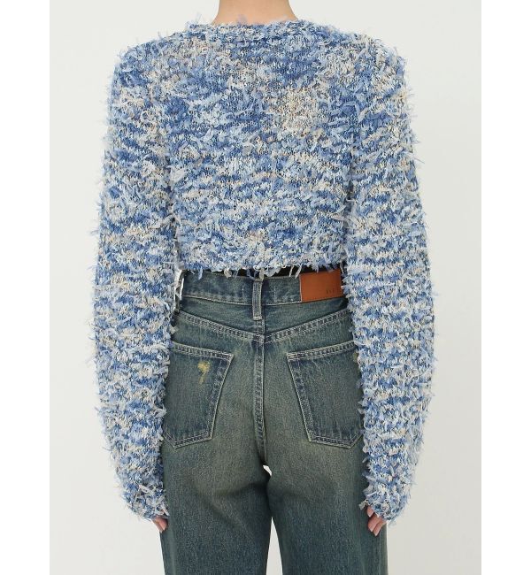 EVRIS「チュールミックスショートニットカーディガン」|ニット・セーター|