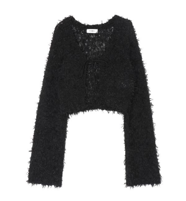 EVRIS「チュールミックスショートニットカーディガン」|ニット・セーター|