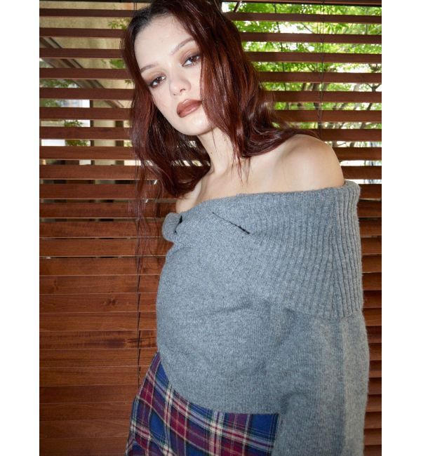 EVRIS「ツイストオフショルダーニットトップス」|ニット・セーター|