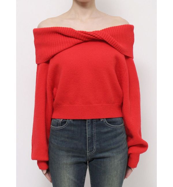 EVRIS「ツイストオフショルダーニットトップス」|ニット・セーター|