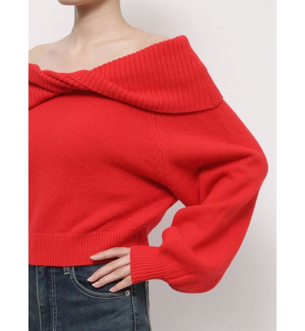 EVRIS「ツイストオフショルダーニットトップス」|ニット・セーター|