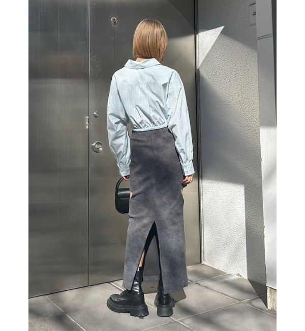 EVRIS「リボンデザインショートストライプシャツ」|シャツ・ブラウス|