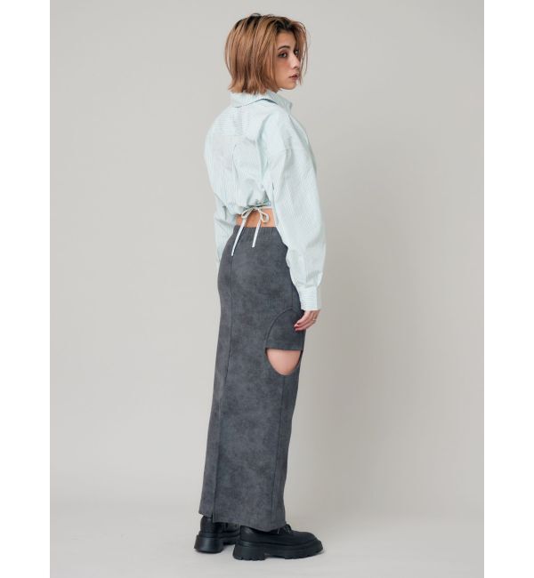 EVRIS「リボンデザインショートストライプシャツ」|シャツ・ブラウス|