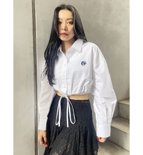 EVRIS「リボンデザインショートストライプシャツ」|シャツ・ブラウス|