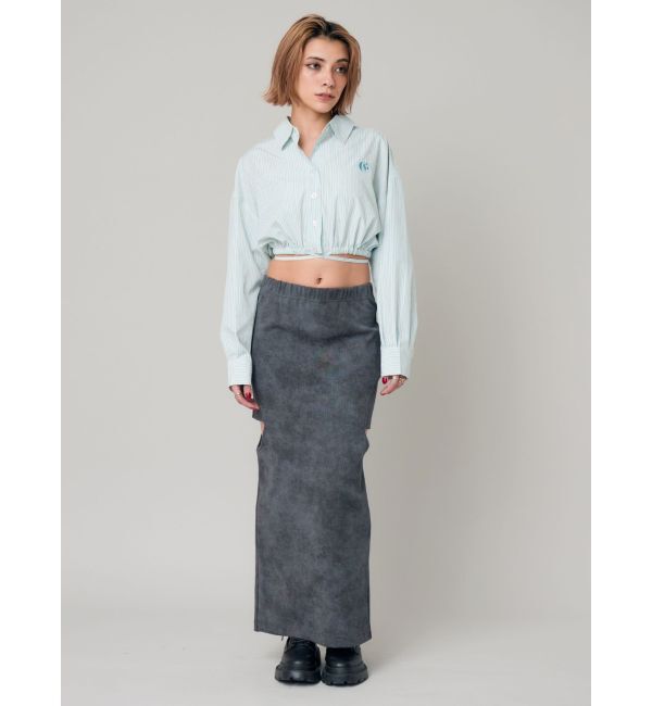 EVRIS「リボンデザインショートストライプシャツ」|シャツ・ブラウス|