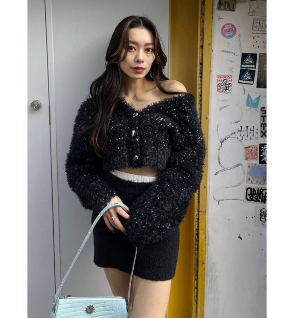 EVRIS「ダブルウエストファンシーヤーンミニスカート【セットアップ着用可能】」|スカート|