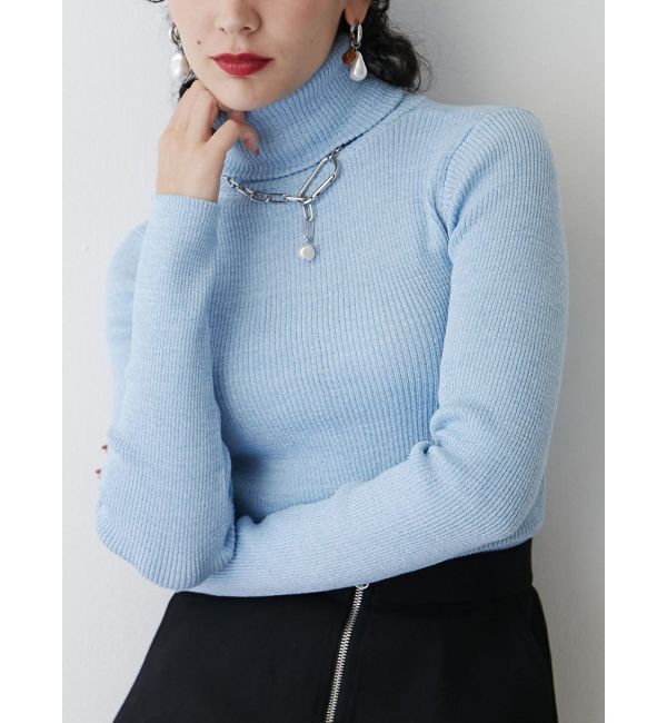 jouetie「ベーシックカラータートルニット」|ニット・セーター|アイスブルー