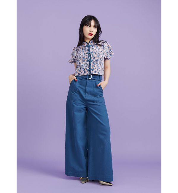 jouetie「ハーフスリーブショルダーフリルショートチャイナシャツ」|シャツ・ブラウス|