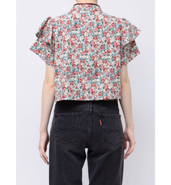 jouetie「ハーフスリーブショルダーフリルショートチャイナシャツ」|シャツ・ブラウス|