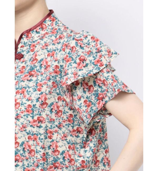 jouetie「ハーフスリーブショルダーフリルショートチャイナシャツ」|シャツ・ブラウス|