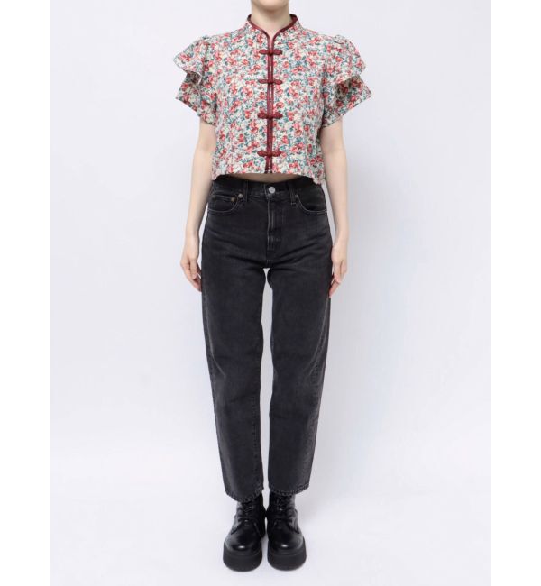 jouetie「ハーフスリーブショルダーフリルショートチャイナシャツ」|シャツ・ブラウス|