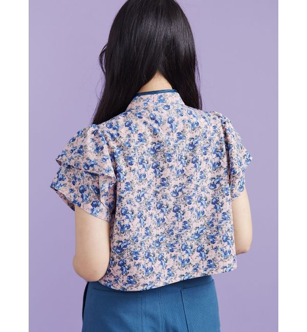 jouetie「ハーフスリーブショルダーフリルショートチャイナシャツ」|シャツ・ブラウス|