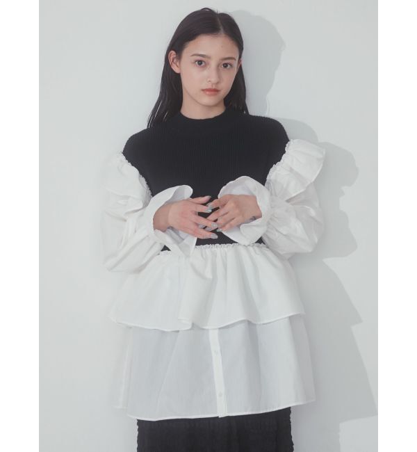 merry jenny「ニットベストドッキングミニワンピース」|ワンピース|