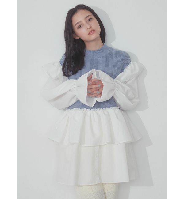 merry jenny「ニットベストドッキングミニワンピース」|ワンピース|