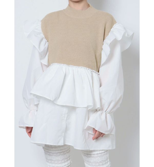 merry jenny「ニットベストドッキングミニワンピース」|ワンピース|