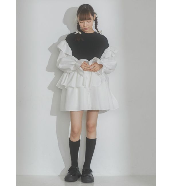 merry jenny「ニットベストドッキングミニワンピース」|ワンピース|