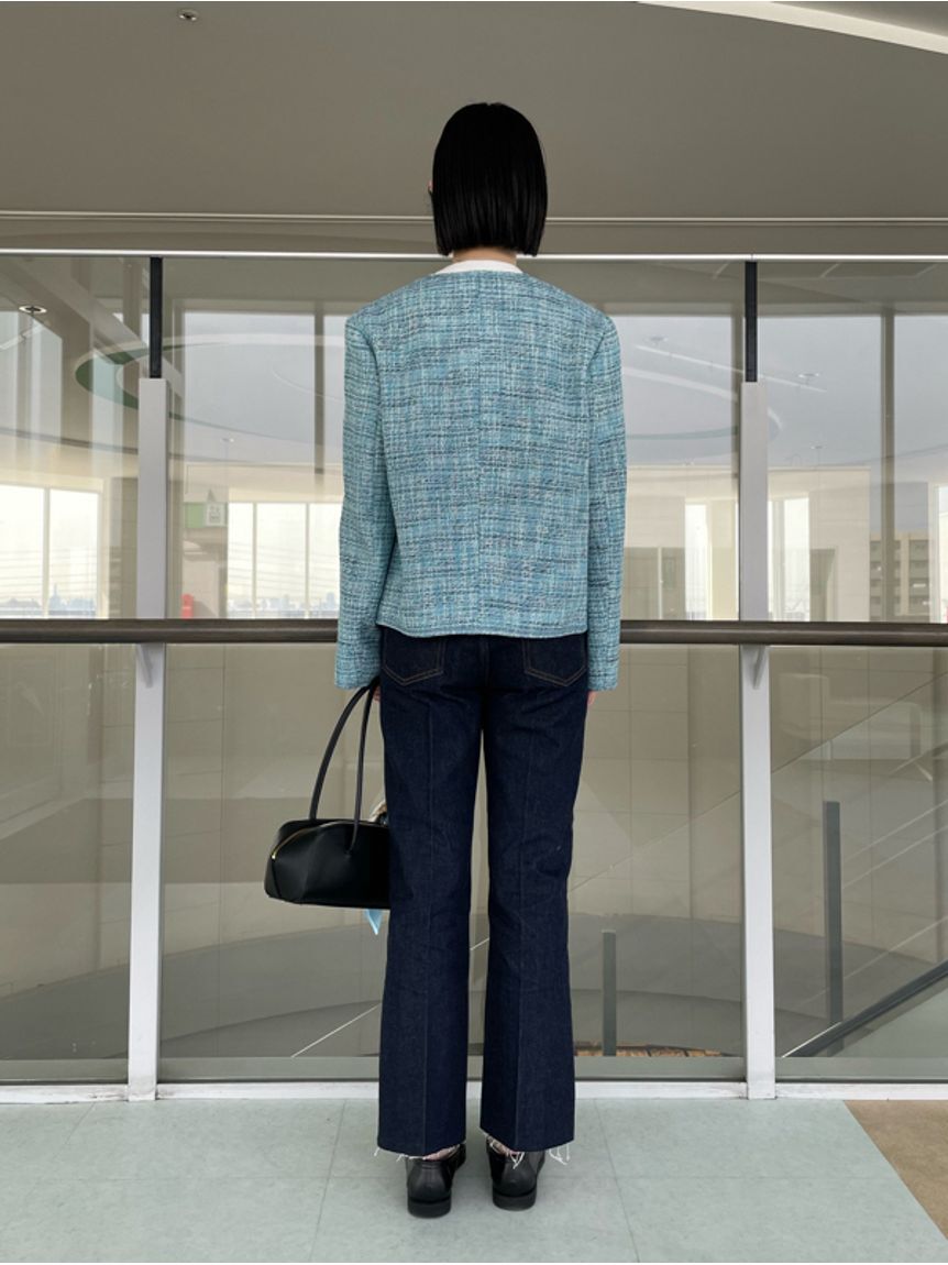 Mila Owen「裾段差テーパードデニムパンツ」|デニム|